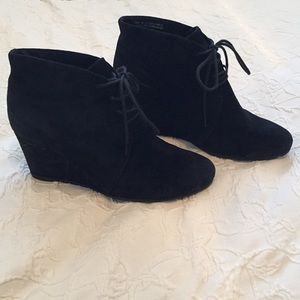 Clarks Artisan black suede wedges